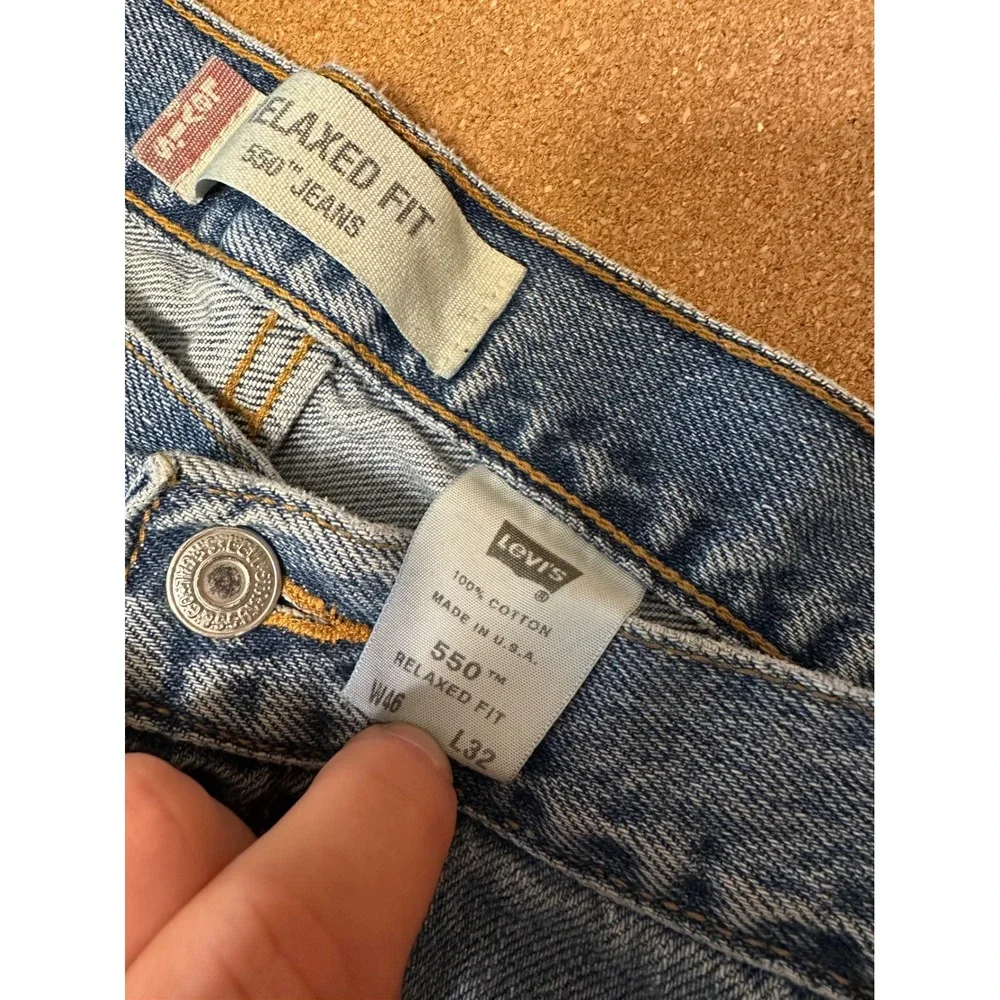 Levi's 550 Relaxed Jeans Mens 46x32 Blue Denim Vintage Made in USA Y2K 5-Pocket